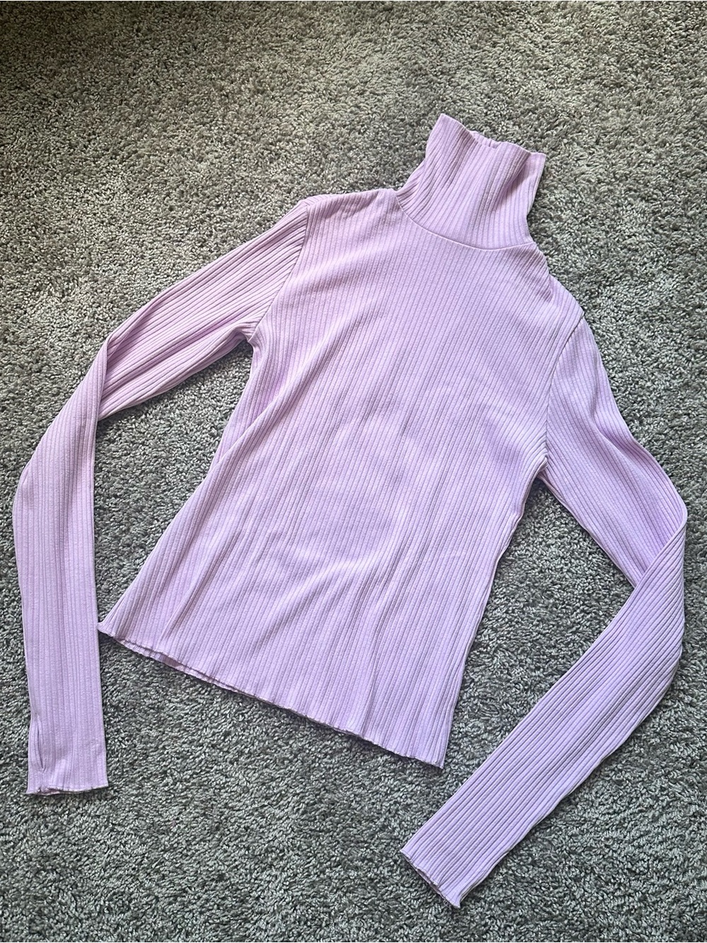 Show Me Your Mumu Ribbed Turtleneck Top - Lavender